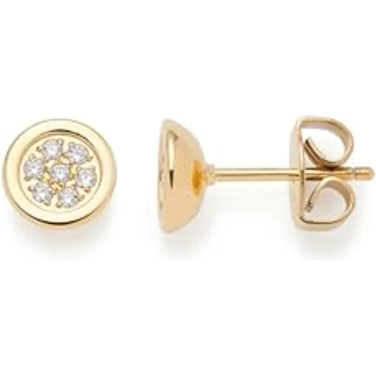 JEWELS BY LEONARDO Ohrringe Catherine, goldfarbene Edelstahl-Ohr-Stecker mit Zirkonia-Steinchen in Blütenform, Geschenk für Frauen, 1 Paar, 0,7 x 0,7 x 1,4 cm – Bild 1