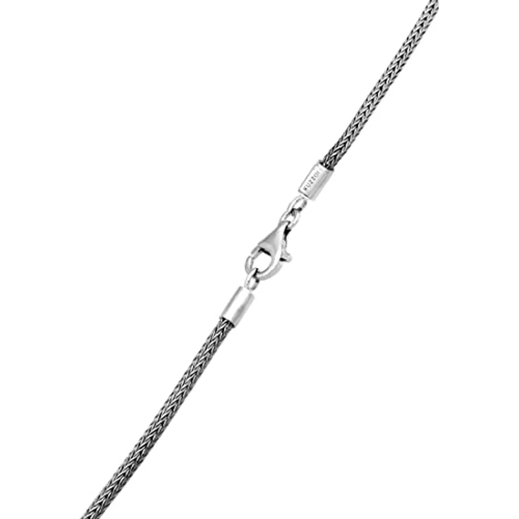 Kuzzoi Herren Silber-Halskette ZOI-018, 925er Sterling Silber oxidiert mit Kreuz-Anhänger, Länge 50cm, Königskette – Bild 4