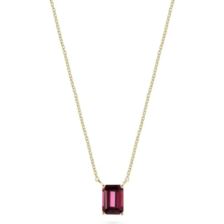 CHRIST Damen-Halskette 585er Gelbgold mit Rhodolith, One Size