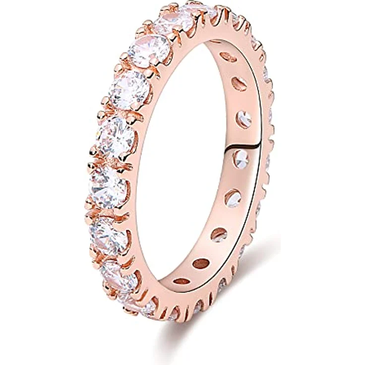 KUNSIR 925 Sterling Silber Liebesknoten Ring für Damen, Retro-Vintage Design mit Zirkonia, Schmuck Geschenk für Frauen – Bild 1