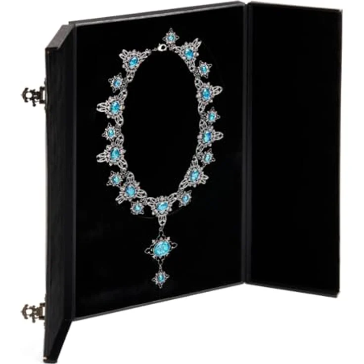 The Noble Collection Noble 1:1-Replik der verfluchten Opalkette aus Harry Potter, mit 20 blauen Steinen und antiken Metallornamenten, offiziell lizenziert – Bild 4