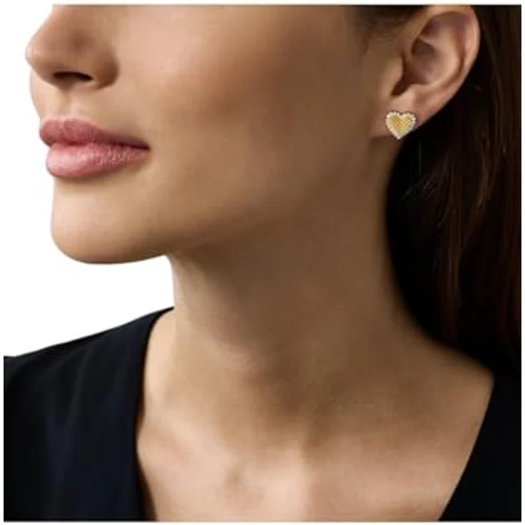 Emporio Armani Damen Ohrringe, Edelstahl Ohrstecker mit Push-Back-Verschluss, Goldener Sand – Bild 3