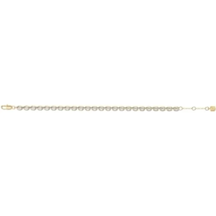 Fossil Ellis Damen Zweifarbiges Messingarmband, goldfarbenes Metall, poliertes Finish, 165 mm + 25 mm verstellbar mit Karabinerverschluss – Bild 5