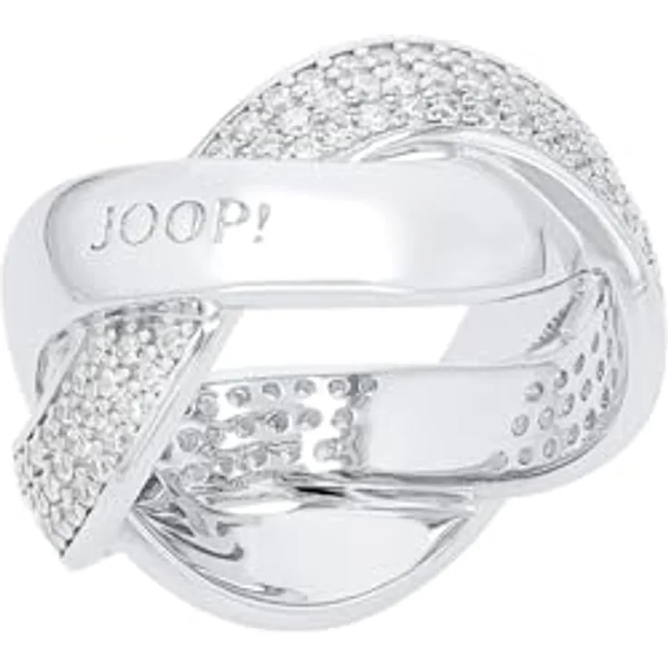 Joop! Damenring 925er Silber mit 132 Zirkonia, weiß, Modell 32013221
