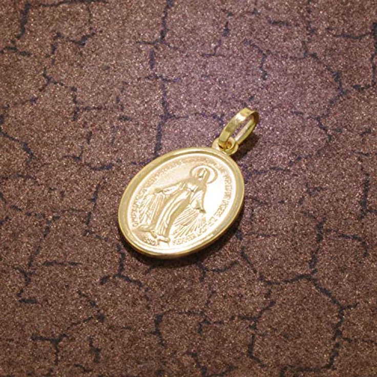 trendor Madonna Milagrosa Gold-Anhänger, 333/8 Karat, 16 mm, seidenmatt-glänzend, Heilige Maria Medaille – Bild 4