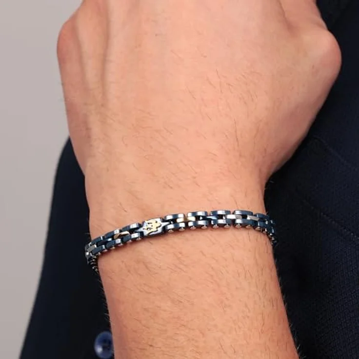 Maserati Jewels Herrenarmband JM420ATI01, 22 cm, Edelstahl und Keramik mit PVD-Beschichtung, Maserati-Blau-Finish – Bild 5