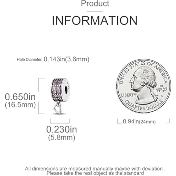 TINSLO Charm Anhänger Damen 925 Sterling Silber mit Zirkonia, kompatibel mit Pandora Armbändern und Halsketten, ideal als Geschenk – Bild 5