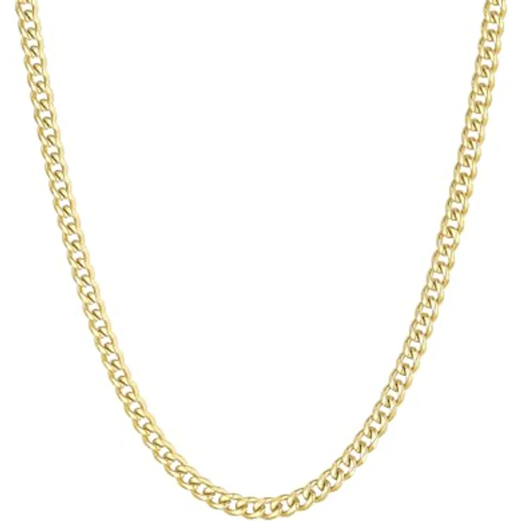 ChainsHouse Kubanische Goldkette Herren, 3mm Edelstahl Halskette, 71cm, vergoldet, Karabinerverschluss, ideal für Rapper und Geschenkideen – Bild 1