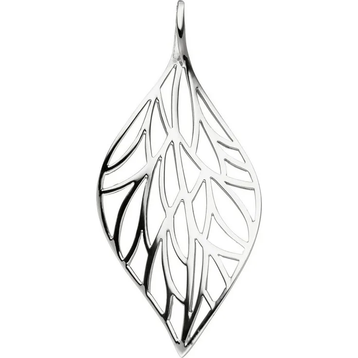 JOBO Kettenanhänger Blatt, 925 Silber rhodiniert, 44,5 mm hoch, anlaufgeschützt