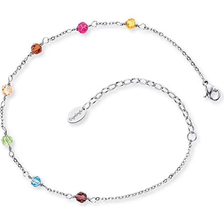 Engelsrufer Fußkette Rainbow, Glasperlen in Multicolor für elegantes Layering – Bild 1