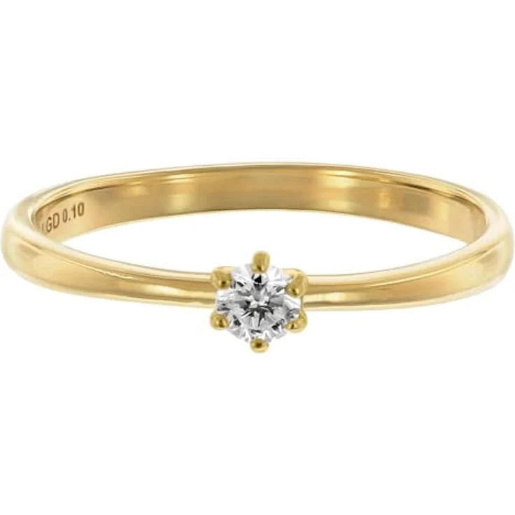GLIZZ Damenring GL8653-56, Brillantring mit 0,10 ct Lab Grown Diamant in Gold 333, Ringgröße 56/17,8 – Bild 2
