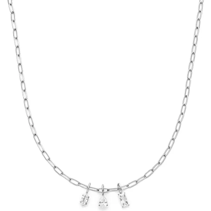 s.Oliver Elegante Halskette, polierter Edelstahl in Silber, 50 cm Gliederkette, wasserfest & hautfreundlich – Bild 1