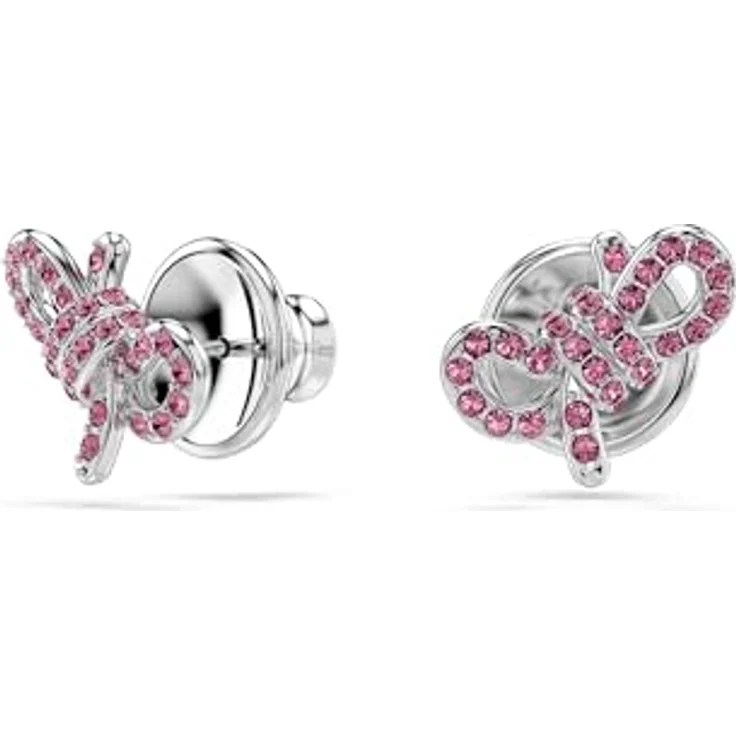 Swarovski Paar Ohrstecker mit pinkfarbenem Kristallpavé und rhodiniertem Finish – Bild 5