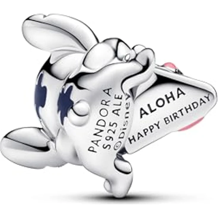 PANDORA Moments Disney Stitch Geburtstagstorte Charm, Sterling Silber mit handverarbeiteten Emaille-Details, kompatibel mit Moments Armbändern, 793189C01 – Bild 3