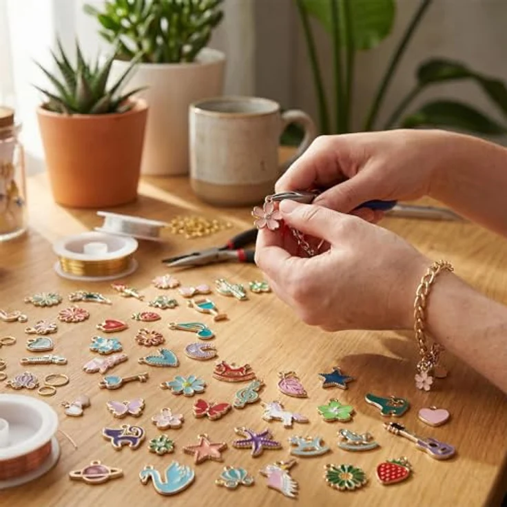 Cloxtralon Charms Anhänger Set, 100 Stück Charm Anhänger für DIY Armbänder und Halsketten, 5 Farben verfügbar – Bild 5