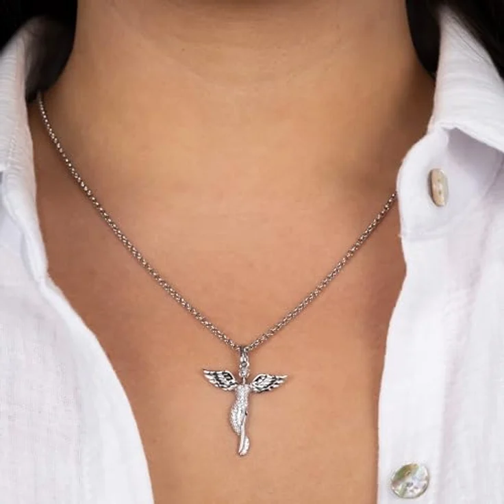 Engelsrufer Damen Engel Anhänger aus Sterling Silber, besetzt mit 72 Zirkonia Steinen, mit Ösenverschluss, nickelfrei, inklusive Schmuckbox und Zertifikat – Bild 2
