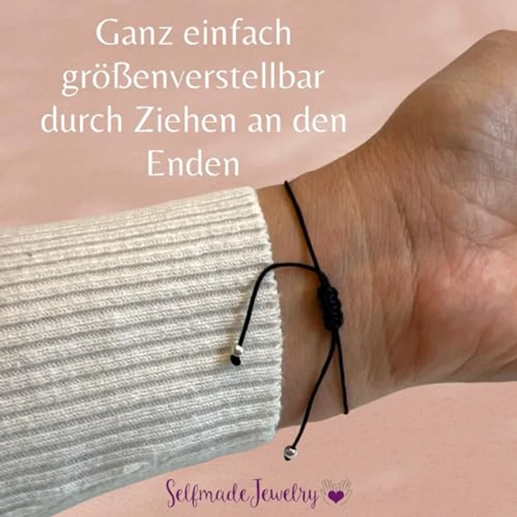 Selfmade Jewelry Schutzengel Armband Damen, handgemacht aus Silber, größenverstellbar, Glücksbringer, inkl. Geschenkverpackung – Bild 4