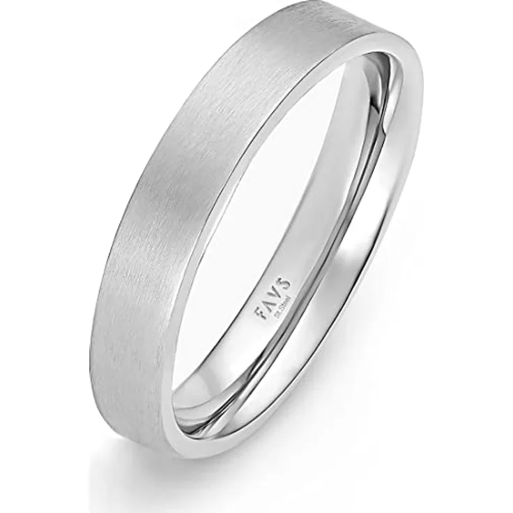 FAVS Herren-Herrenring Edelstahl, 0,4 cm breit, Silber 32012731