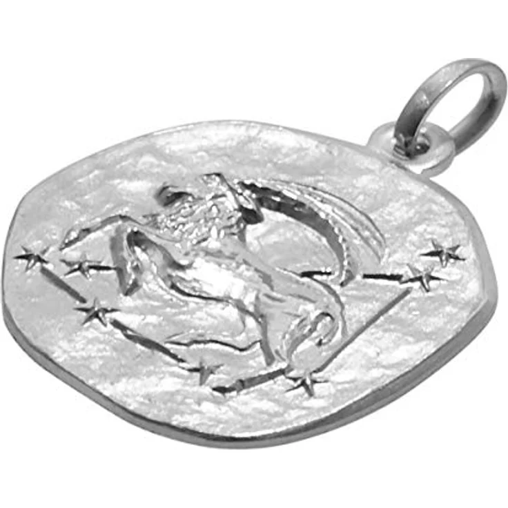 trendor Sternzeichen Steinbock Halskette 925 Silber, Ø 16 mm, Tierkreiszeichen Anhänger, rhodiniert, 50 cm für Damen, Herren und Kinder – Bild 2