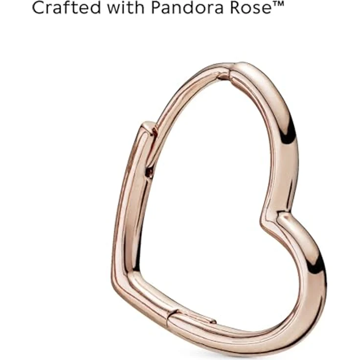 PANDORA ROSE Ohrringe "Asymmetrische Herzen der Liebe" in 14 Karat Rosévergoldung, minimalistisches Design für Damen – Bild 4