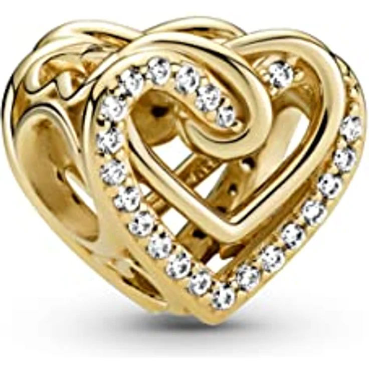 Pandora 769270C01 Charm Funkelndes Verschlungenes Herz, goldplattiert mit Zirkonia, 9,5 x 11,5 mm – Bild 4