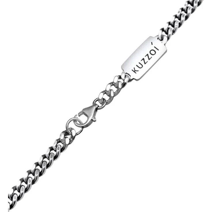 Kuzzoi Herren Halskette Kompass Windrose 925 Sterling Silber oxidiert, Panzerkette 50cm mit Anhänger 34mm – Bild 5
