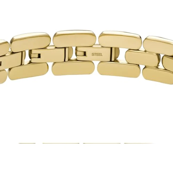 Fossil Herrenarmband aus Edelstahl, goldfarben mit Faltverschluss und poliertem Finish – Bild 4