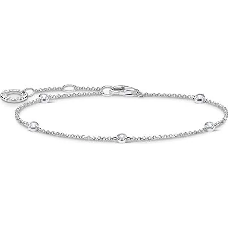 THOMAS SABO Armband mit weißen Steinen, 925 Sterlingsilber, 16-19 cm Länge – Bild 1