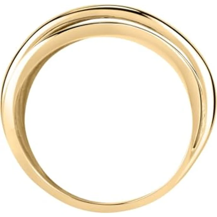 CHRIST Damenring 585er Gelbgold, elegantes Design mit überkreuzten Bändern, hochglänzende Oberfläche – Bild 2