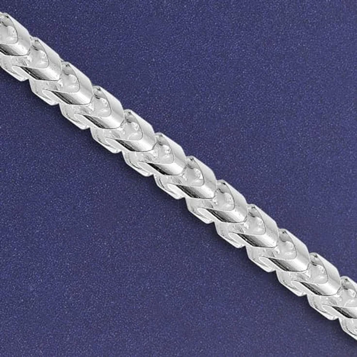 trendor Herren-Kette 925 Silber Fuchsschwanzkette 5,6 mm, modischer Halsschmuck 50 cm mit Karabinerverschluss, Geschenkpackung – Bild 3