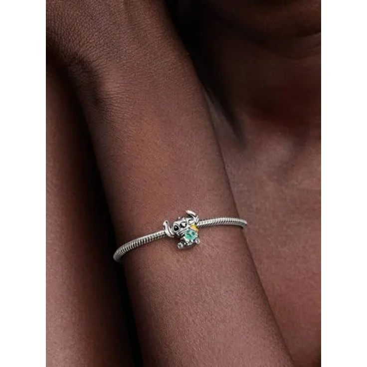 PANDORA Charm Disney Stitch & Scrump Anhänger, 925 Sterling Silber mit grünem Murano Glas und farbenfroher Emaille, kompatibel mit Moments, 794554C01 – Bild 4