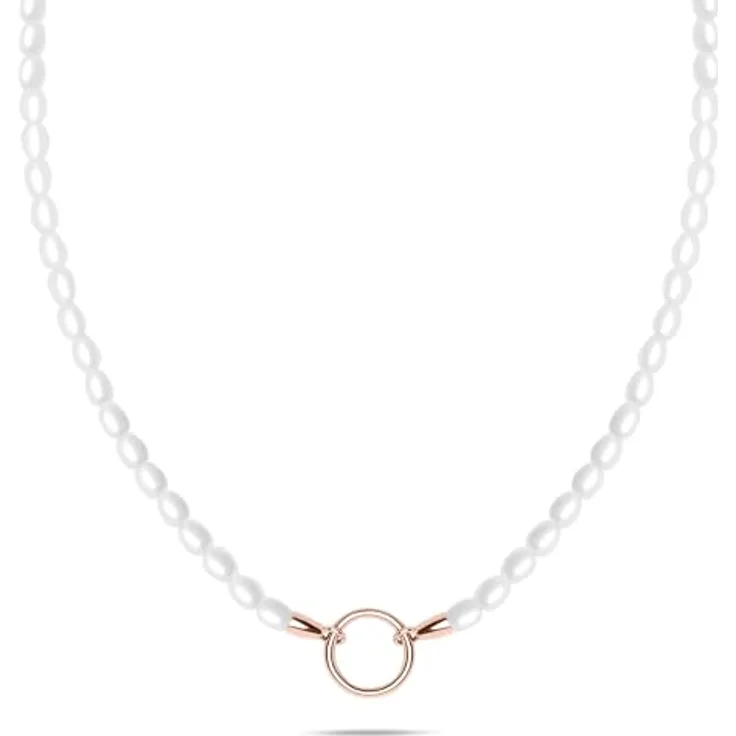 Tamaris Halskette für Charms, Edelstahl IP Roségold, verstellbar bis 45 cm, wasserfest & hautfreundlich