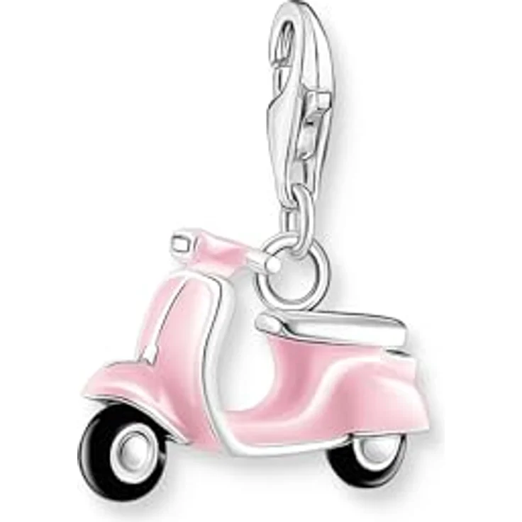 THOMAS SABO Charm-Anhänger pinker Motorroller, 925er Sterlingsilber mit Kaltemail und Karabinerhaken – Bild 1