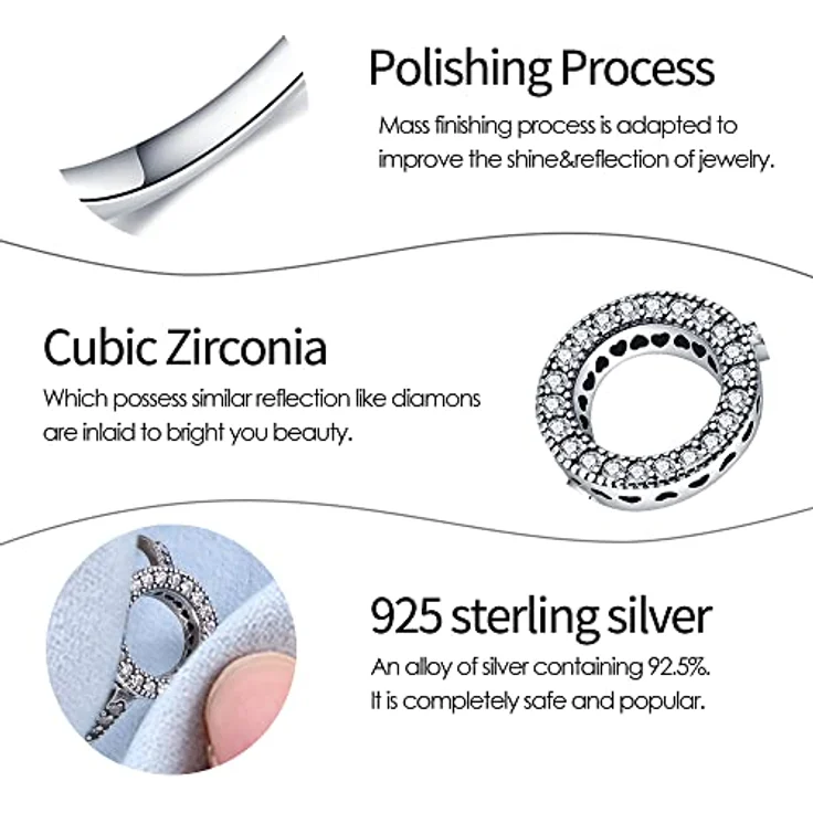KUNSIR 925 Sterling Silber Damenring mit Liebesknoten-Design und Zirkonia, Größe R1, Retro-Vintage Stil – Bild 2