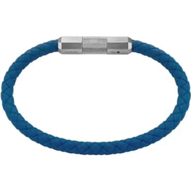 FOSSIL Herren Edelstahlarmband, silberfarben mit verstellbarem Magnetverschluss, matt und glänzend, 18-19 cm Länge – Bild 1