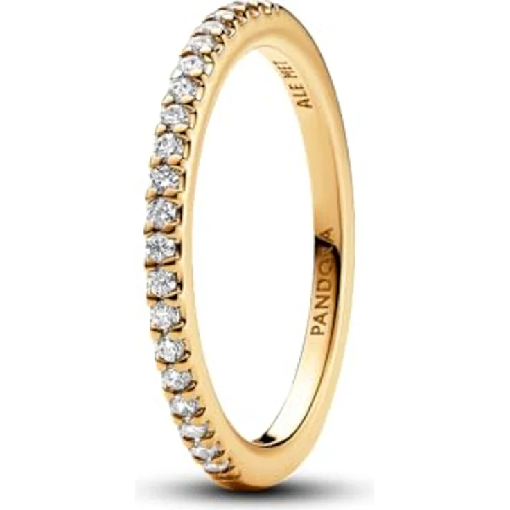 PANDORA Timeless Funkelnder Band-Ring, Sterling Silber mit vergoldeter Metalllegierung und Cubic Zirkonia, Größe: 54, 162999C01-54 – Bild 2