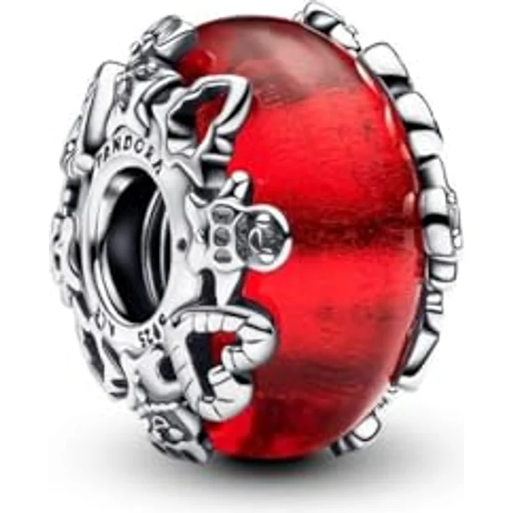PANDORA Moments Weihnachtszauber Murano-Glas-Charm, aus Sterling Silber mit goldener Folie, festliches Design mit Weihnachtsmotiven, kompatibel mit Moments Armbändern, 793597C00 – Bild 2