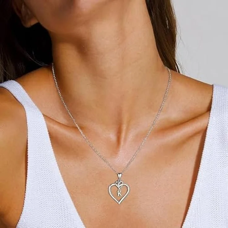 TINGN Herz Initial Halzkette Damen, 14K vergoldete Buchstabenkette mit CZ Herz Anhänger und Initiale C, 18"+2" verstellbar, eleganter Schmuck für Frauen und Mädchen – Bild 4