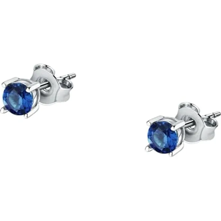 Morellato Ohrstecker Tesori SAIW175, Ohrstecker aus recyceltem 925er Silber mit Zirkonia in strahlendem Blau