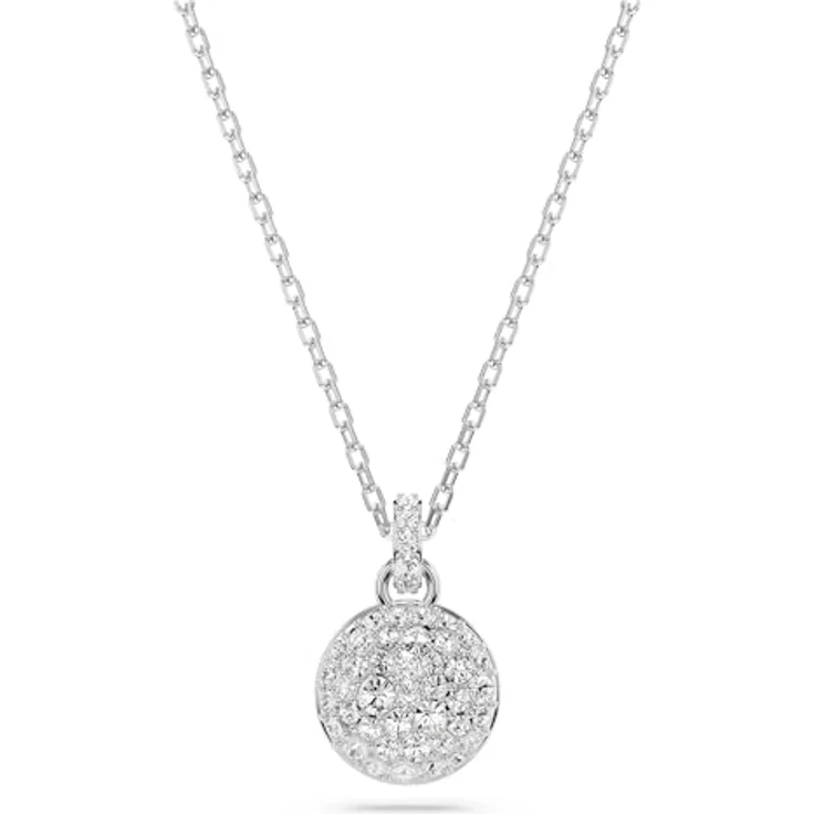 Swarovski Sublima, Rhodinierter Damenhalsketten-Anhänger mit Strahlenden Swarovski Kristallen in Weiß, Meteor-Motiv – Bild 1