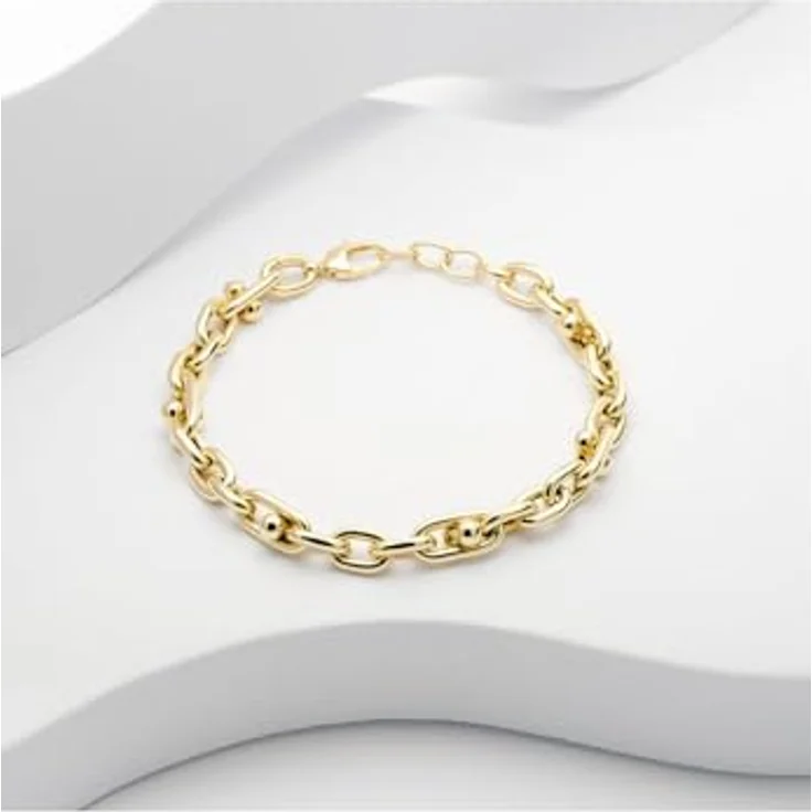 CHRIST Armband 88807081, chunky Gliederkette aus 585er Gelbgold mit Karabinerverschluss und Verlängerungskettchen – Bild 3