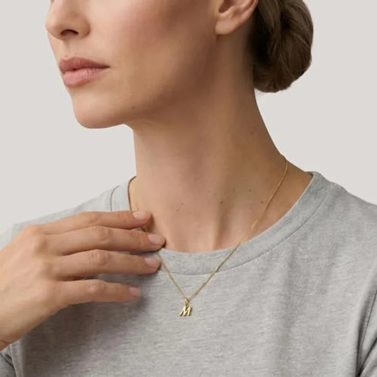 Amor Motivanhänger "M", Unisex Anhänger aus 375 Gold, 1,3 cm, in Geschenkbox – Bild 4
