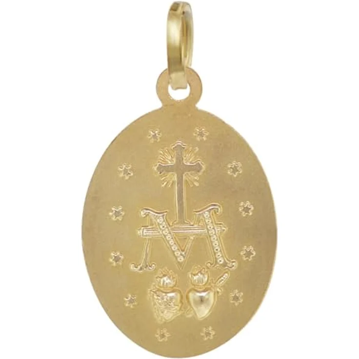 trendor Madonna Milagrosa Gold-Anhänger, 333/8 Karat, 16 mm, seidenmatt-glänzend, Heilige Maria Medaille – Bild 2
