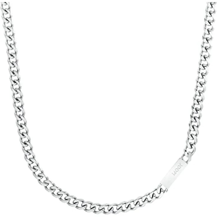 JOOP! Halskette Edelstahl Herren, 60 cm, Silber, mit Karabinerverschluss, in Geschenkbox, 2026991