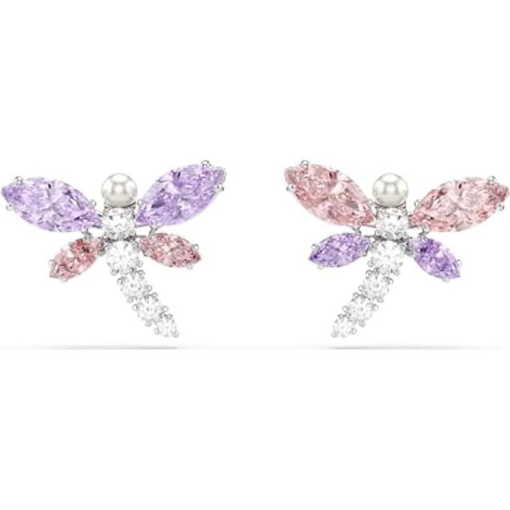 Swarovski x Ariana Grande Ohrstecker, Libelle, mehrfarbig, rhodiniert mit Swarovski Zirconia und Kristallperle – Bild 1
