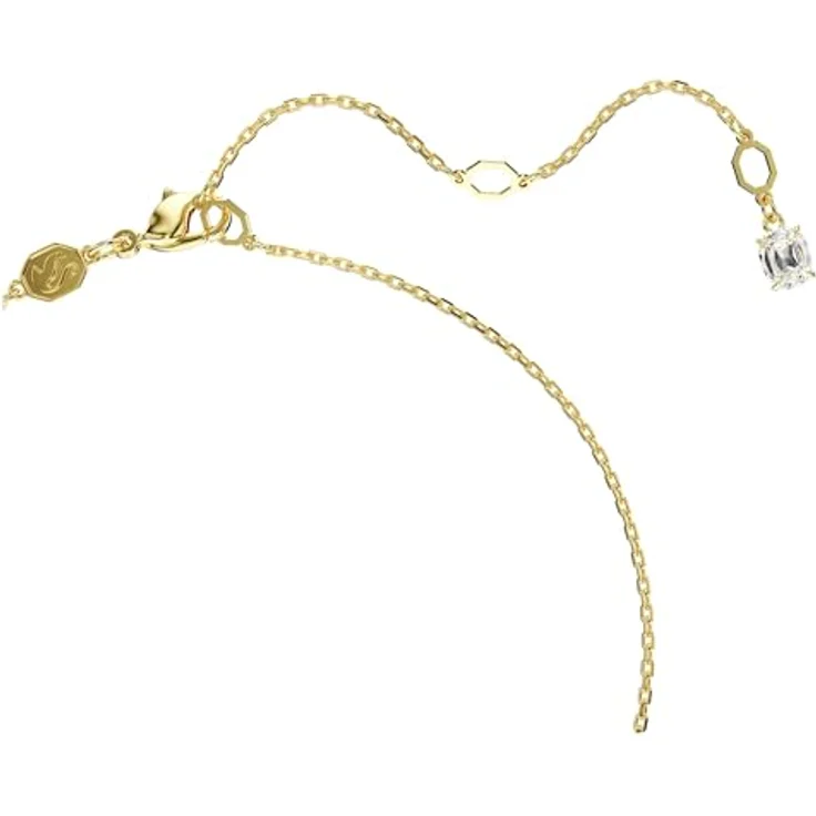 Swarovski Imber Anhänger, Vergoldete Damenhalskette mit Weißen Swarovski Kristallen, Karabinerschließe und Verlängerungsstück mit Swarovski Zirconia – Bild 3