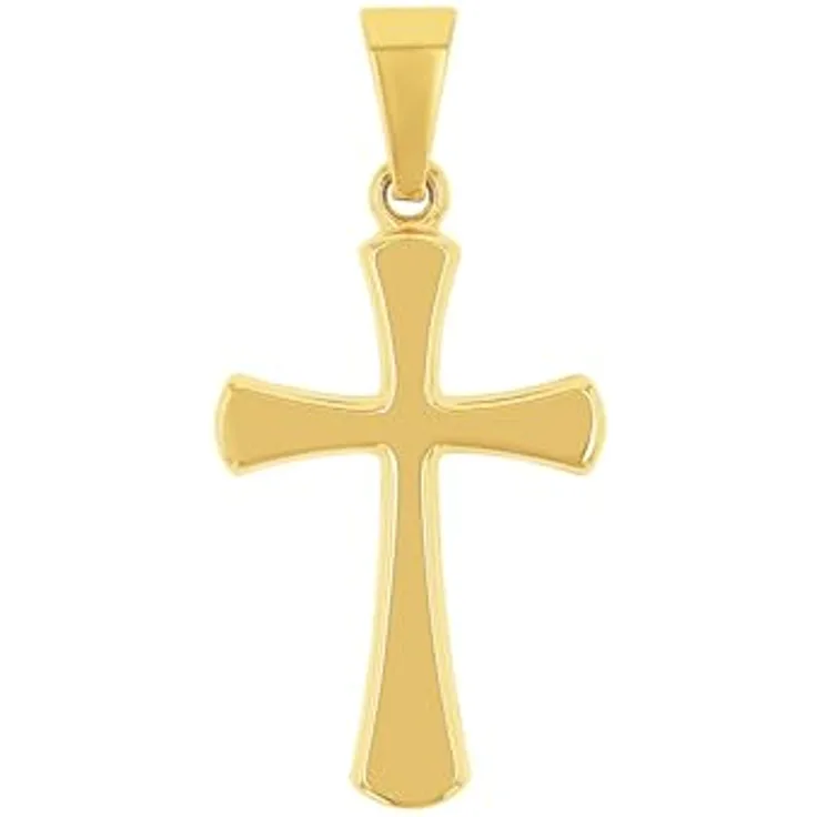 Amor Kreuz Motivanhänger, 585 Gold, Unisex Damen Herren, inkl. Schmuck Geschenk Box, 9038510