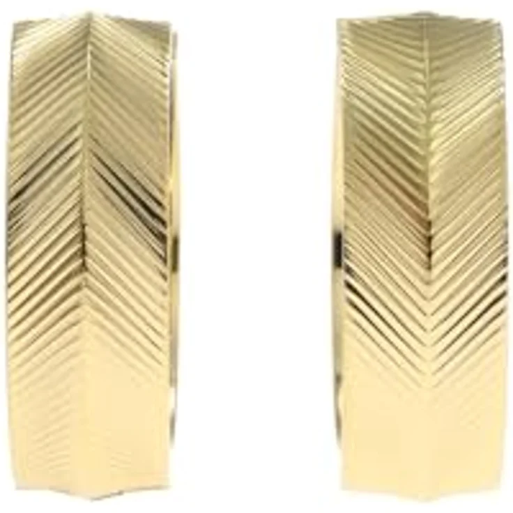 Fossil Damen Ohrringe aus goldfarbenem Edelstahl mit Bügelverschluss, 24,3 mm breit, poliert – Bild 1