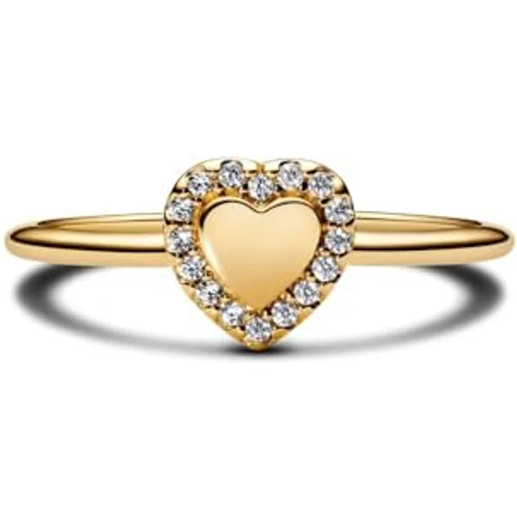 PANDORA Damenring Herz Goldfarben, Zirkonia, Ringgröße 60/19,1 – Bild 4