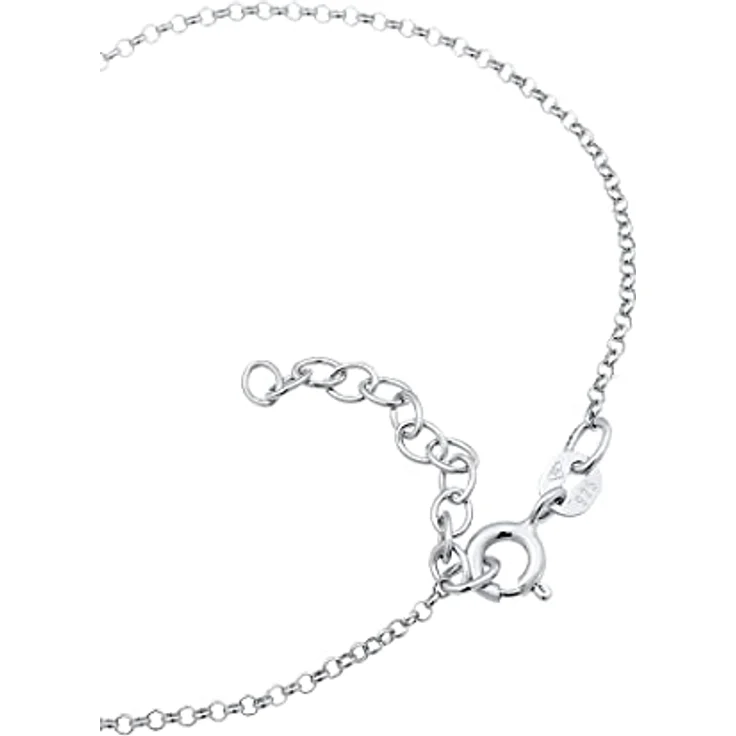 Elli Damen Armband 925 Silber Rosé 18K Vergoldet mit Anker-Plättchen, Freundschaftsschmuck, Länge 17 cm, Breite 1.5 mm – Bild 3
